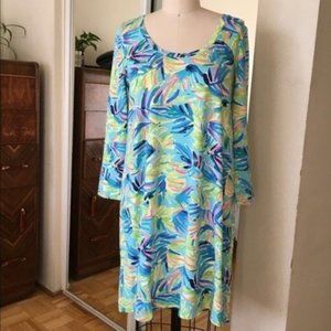 Lilly Pulitzer Palm Blue Green Devon Dress, Medium